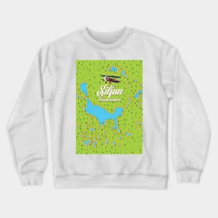 Siljan Lake Sweden map Crewneck Sweatshirt